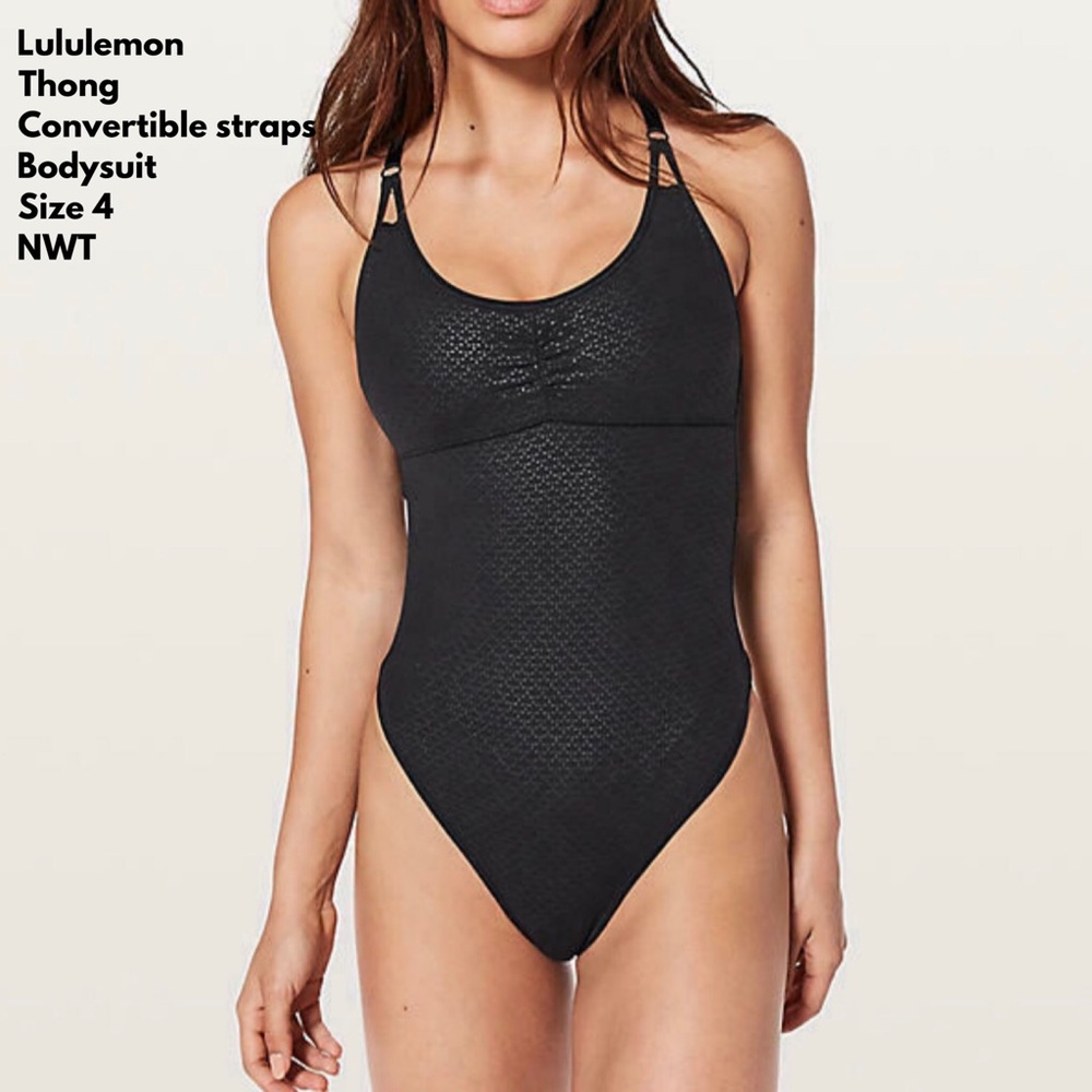 Lululemon Bodysuit Conv Straps Coolmax Thong Sz 4